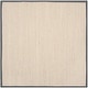 preview thumbnail 82 of 113, SAFAVIEH Natural Fiber Pacific Casual Border Sisal Rug 3' Square - Marble/Dark Grey - Square
