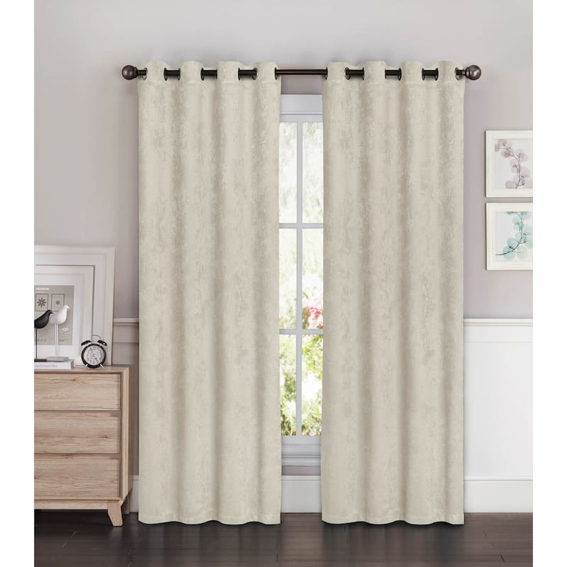 Bella Luna Faux Suede Room Darkening Extra Wide 96-inch Grommet Curtain Panel Pair - 108 x 96 in. - 108 x 96 in.