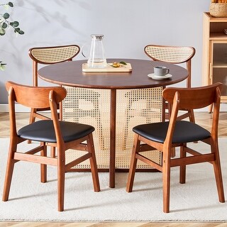 Round Dining Table Set Solid Wood Dining Table Set Multifunctional ...