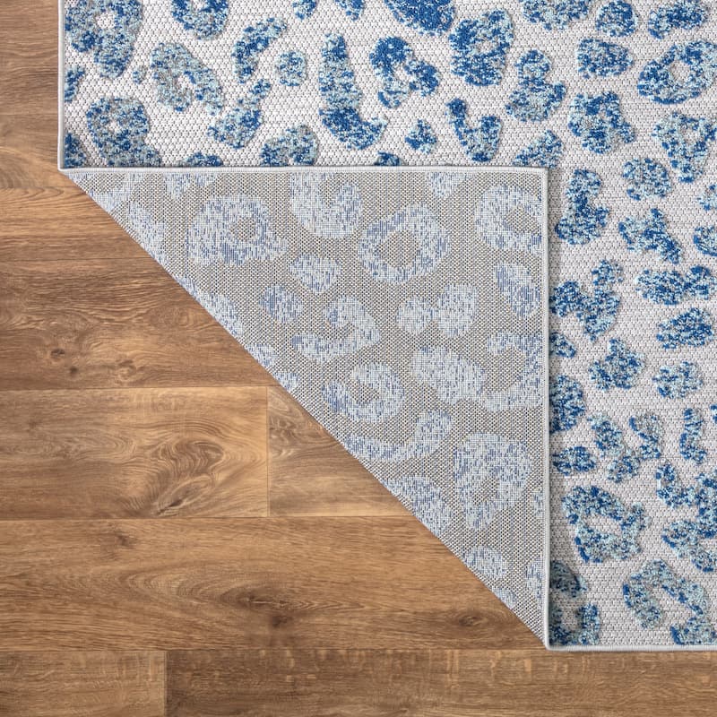 Abani Rugs HAM230A Animal Print Cheetah Blue Rug