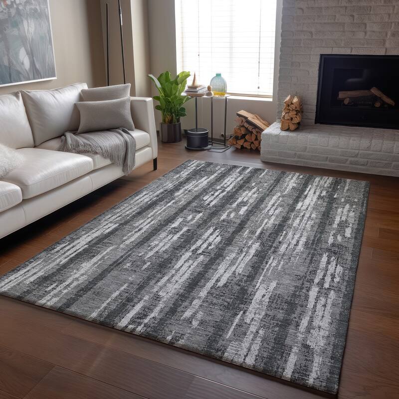 Premium Washable Super Soft Stripe Abrash Mayfield Rug
