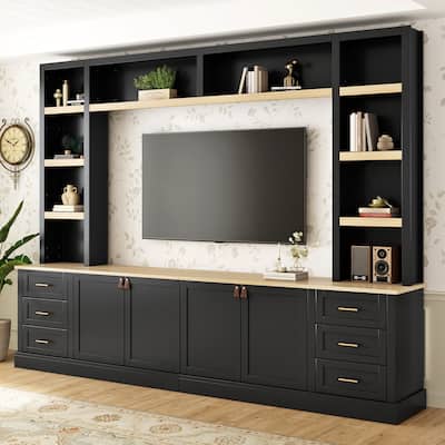 Entertainment Center Wall Unit with Bookshelves