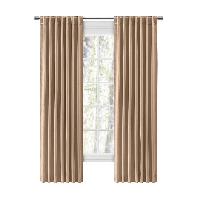 Chevron Recycled Cotton Rod Pocket W Back Tab Panel - 48"W x 108"L - Natural