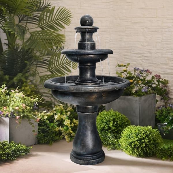 OIPTGFJ Outdoo Wate Fountain,Floo Wooden Ectangula Pump