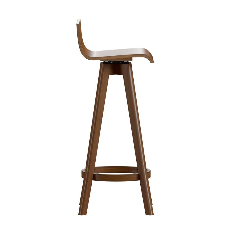 Ellery Mid-Century Modern Swivel Wood Stool (Set of 2) iNSPIRE Q Modern