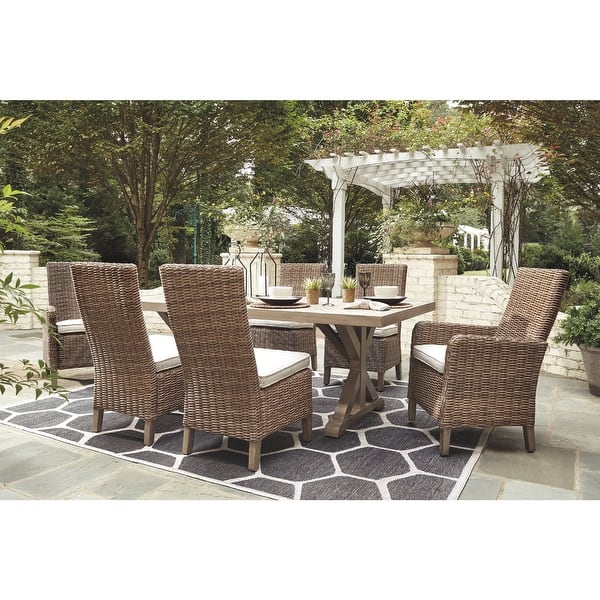slide 2 of 11, Beachcroft 7-piece Beige Outdoor Dining Set with 2 Armchairs