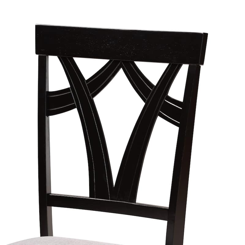 Luise Modern and Contemporary 5-Piece Wood Dining Set-Grey/Dark Brown