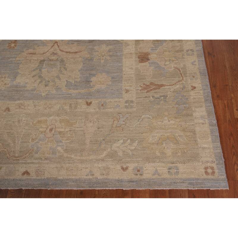 Vegetable Dye Oushak Turkish Rug Hand-Knotted Wool Carpet - 8'9" x 11'8"