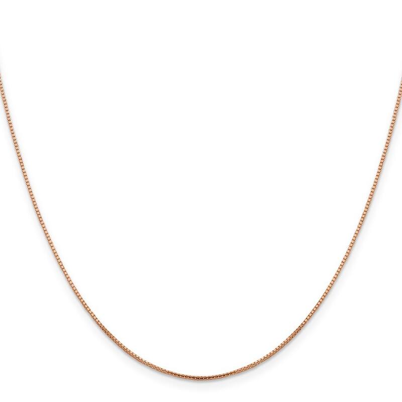 Curata Italian 14k Rose Gold Octagonal Sparkle Box Chain Necklace (Lobster) Options: 16 18 20