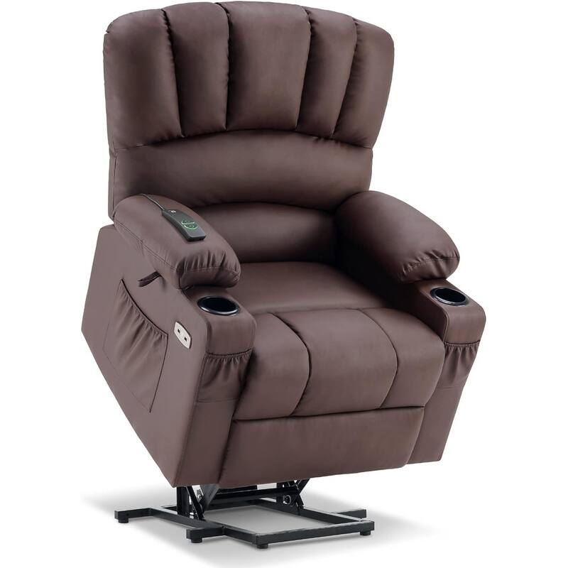 MCombo Power Lift Recliner Chair, Massage and Heat for Elderly, Extended Footrest,Cup Holders, USB Ports 7095