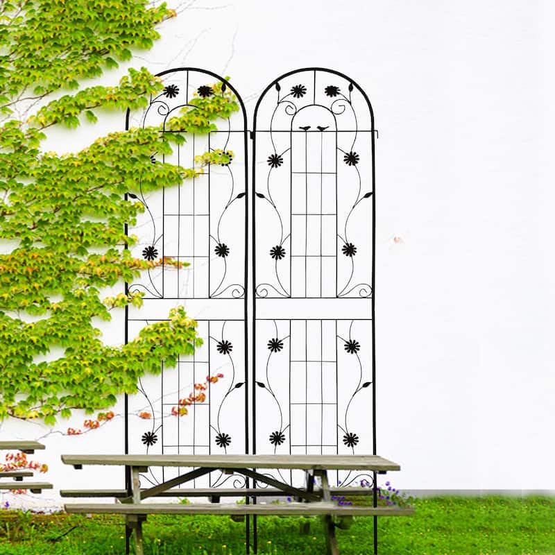 2 Pack Metal Garden Trellis Rustproof Trellis for Climbing Plants Outdoor Flower Support