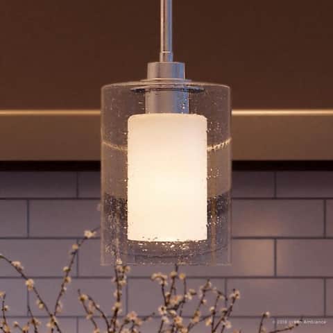 Luxury Contemporary Pendant Light, 10"H x 5.875"W, with Modern Farmhouse Style, Polished Chrome Finish by Urban Ambiance