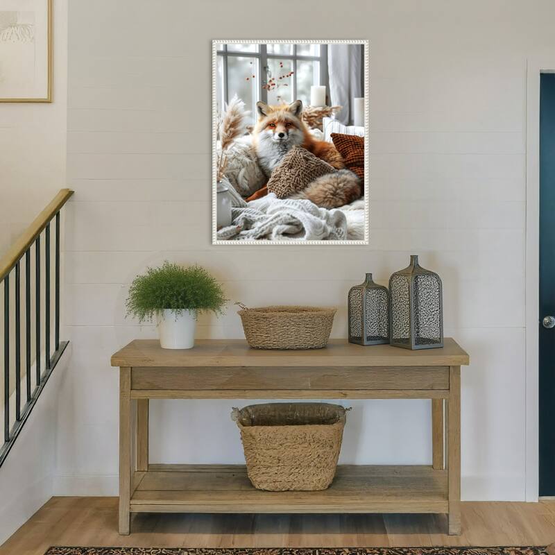Cozy Fox by Justyna Jaszke Framed Canvas Wall Art