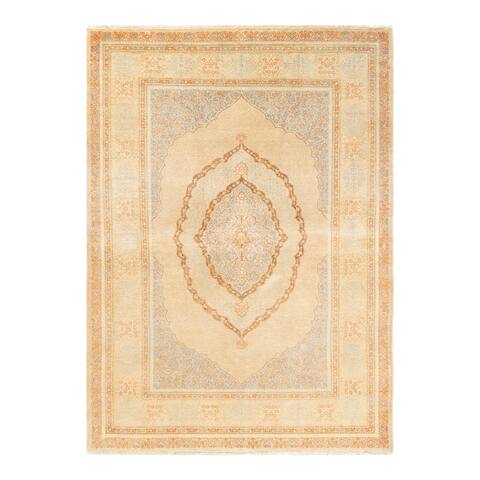 Overton One-of-a-Kind Hand-Knotted Traditional Oriental Mogul Yellow Area Rug - 4' 9" x 6' 7"