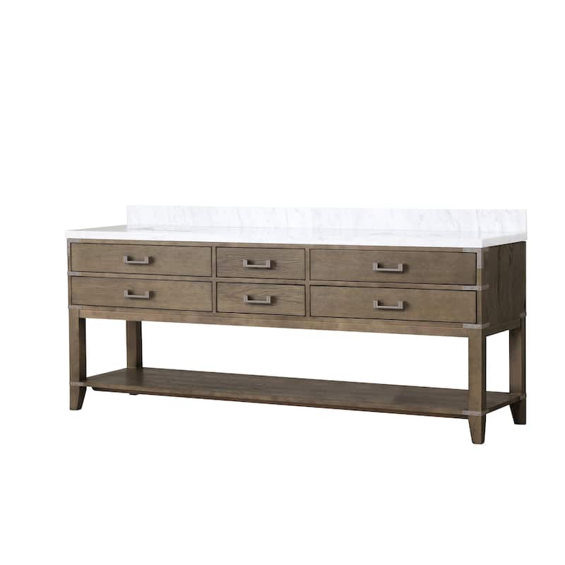 Lexora Norwalk Bath Vanity and Carrara Marble Top