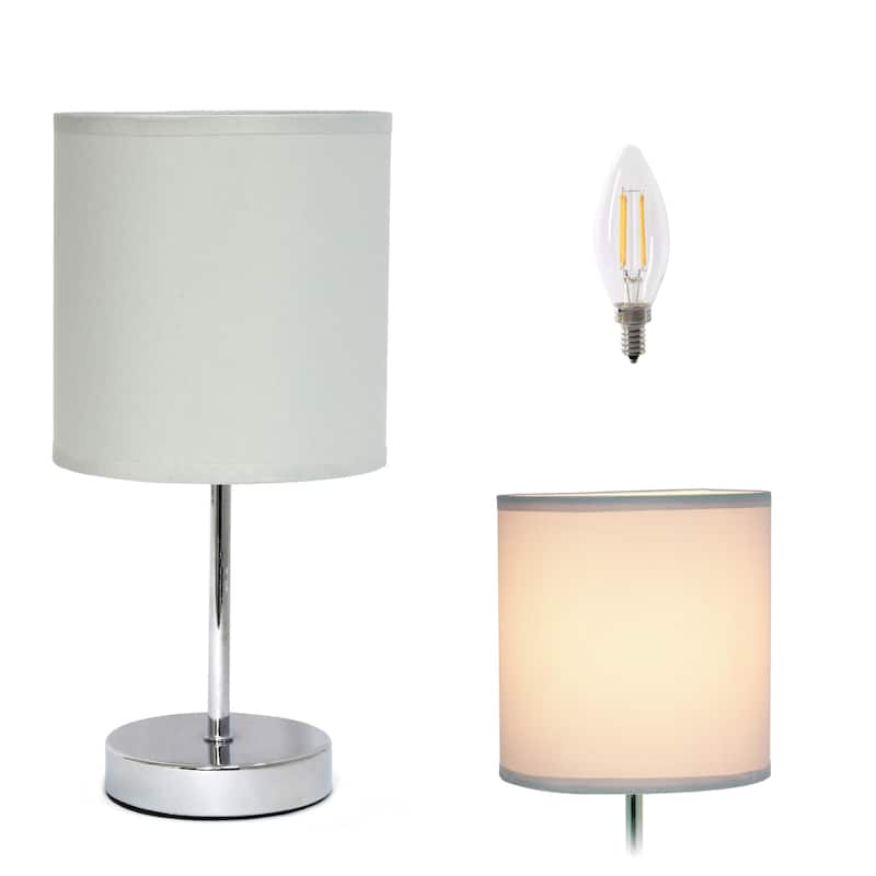 Simple Designs 11.81" Basic Mini Table Lamp with Feit LED Bulb Included - 11.81 - Slate Gray