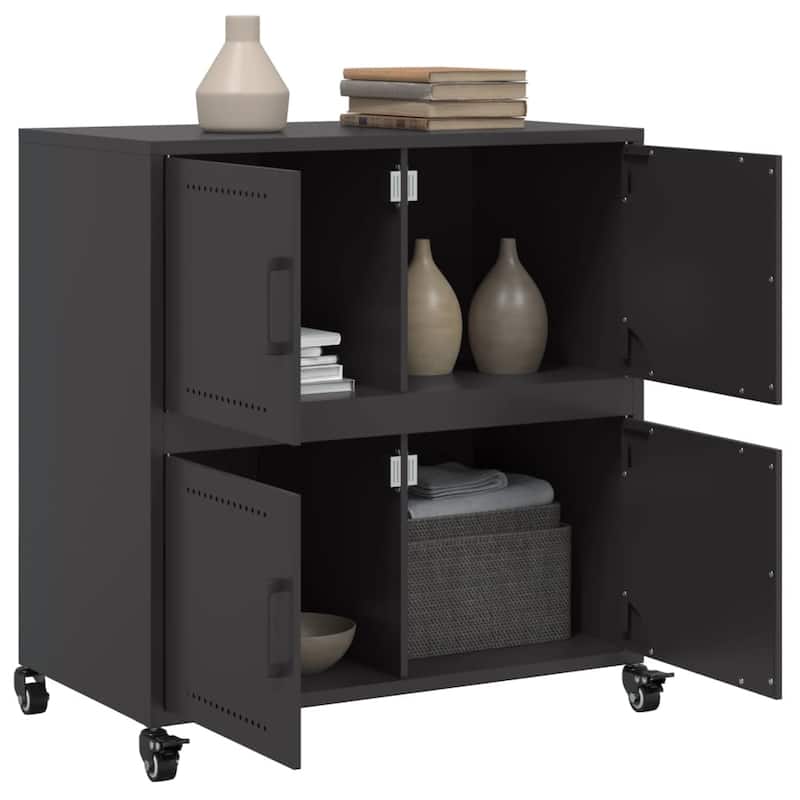 vidaXL Sideboard Cupboard Storage Cabinet Home Organizer Cold-rolled Steel - 15.4 x 26.8 x 28.3