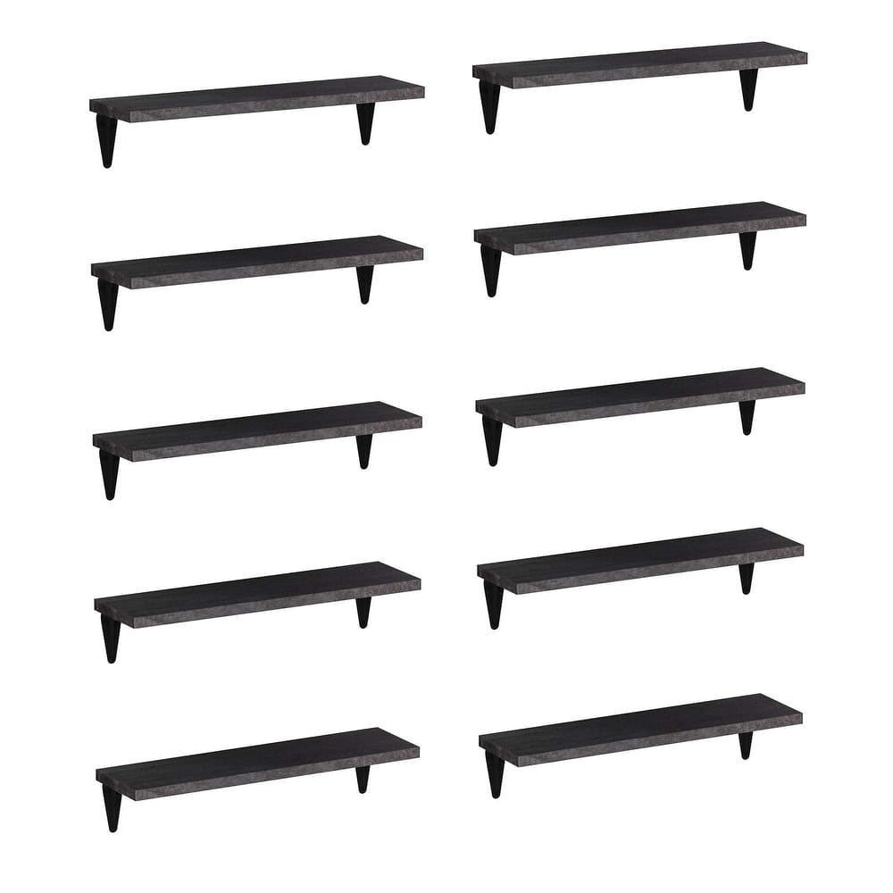 Wallniture Arras 17x4.5" Floating Bookshelves, Hanging Shelves for Living Room, Farmhouse Decor, Custom Finish and Piece Options