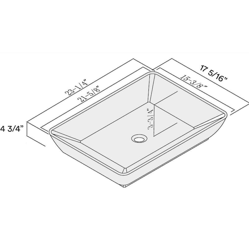 Fine Fixtures Vitreous-China White Vessel Sink (Space-Saving Design)