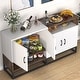 preview thumbnail 2 of 3, 4 Door Sideboard Buffet Cabinet with Storage Shelves