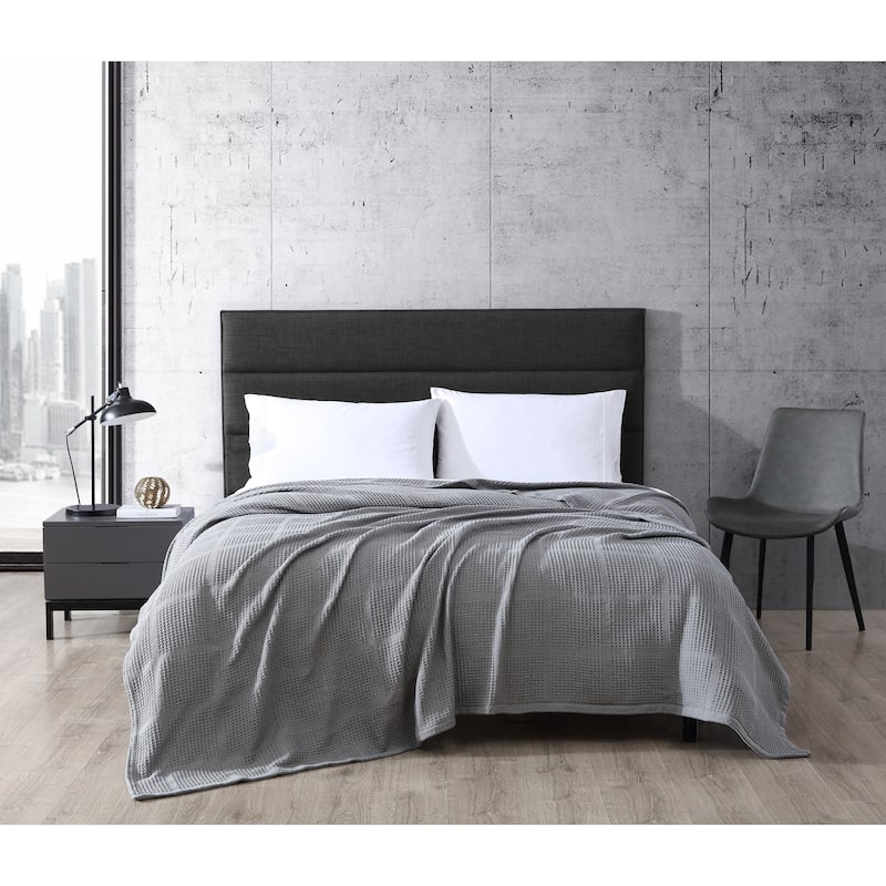 Kenneth Cole New York Waffle Grid Blanket