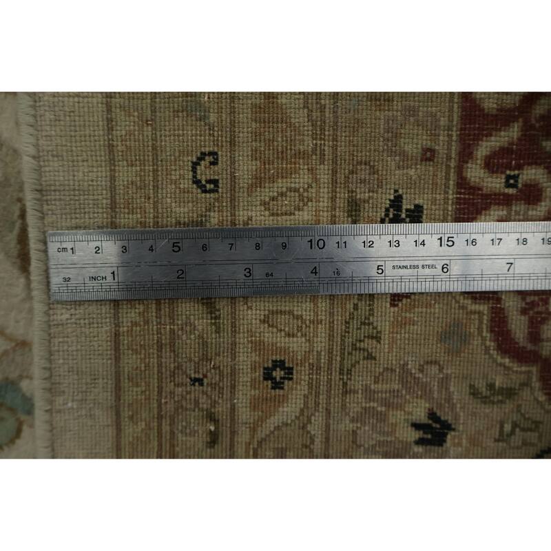 Hand Knotted Oriental 100% Wool Carpet Traditional All-Over Beige & Ivories Ziegler Area Rug - 10' 4'' X 8' 1''