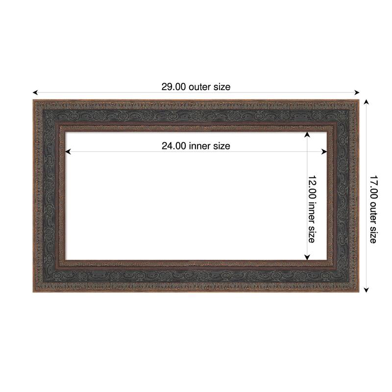 Attic Aged Framed Dry Erase Magnetic Board - 29 x 17 in - Attic Aged Bronze