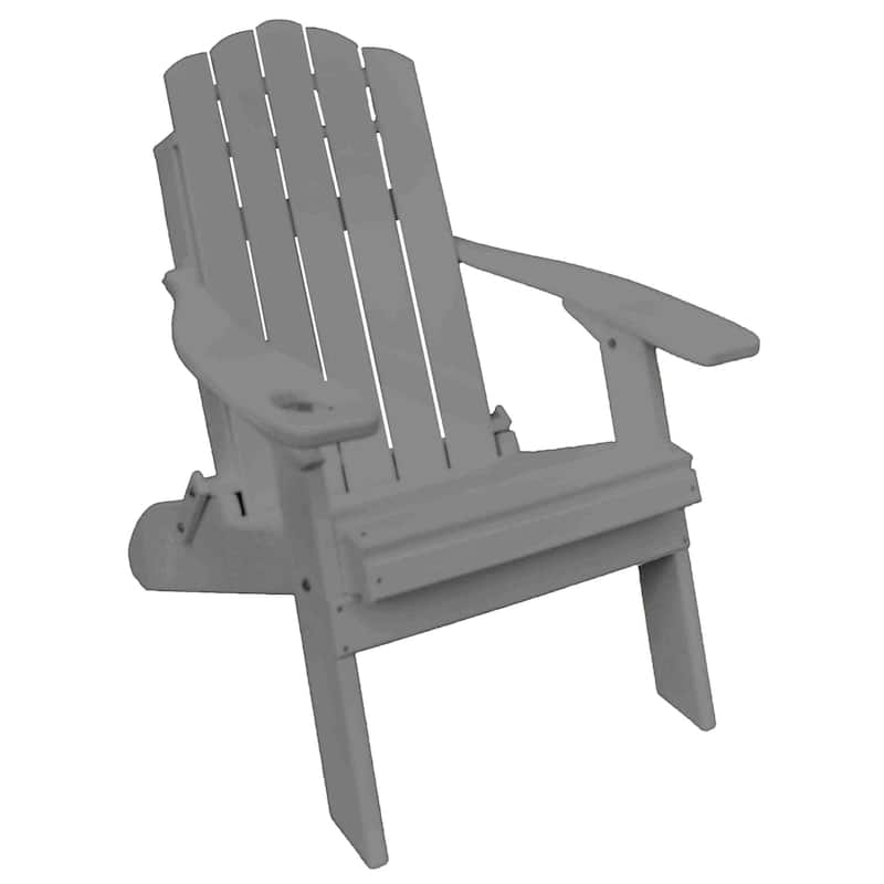 Country Classics Collection Poly Lumber Folding Adirondack Chair - Light Gray