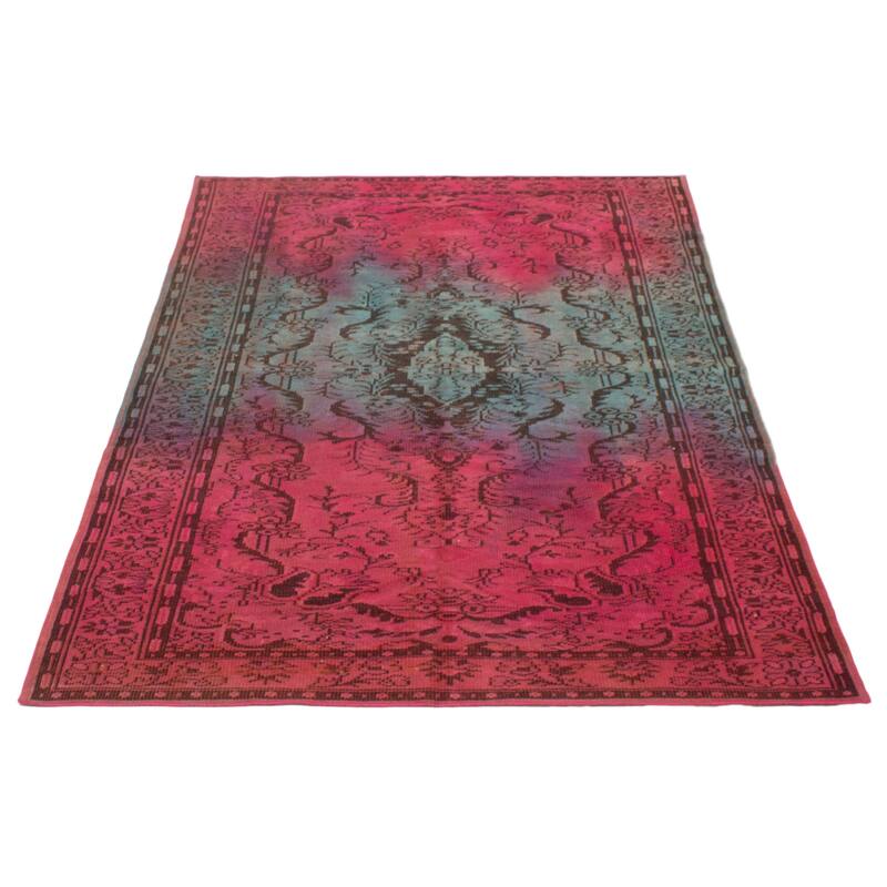 ECARPETGALLERY Hand-knotted Color Transition Red Wool Rug - 6'3 x 9'2