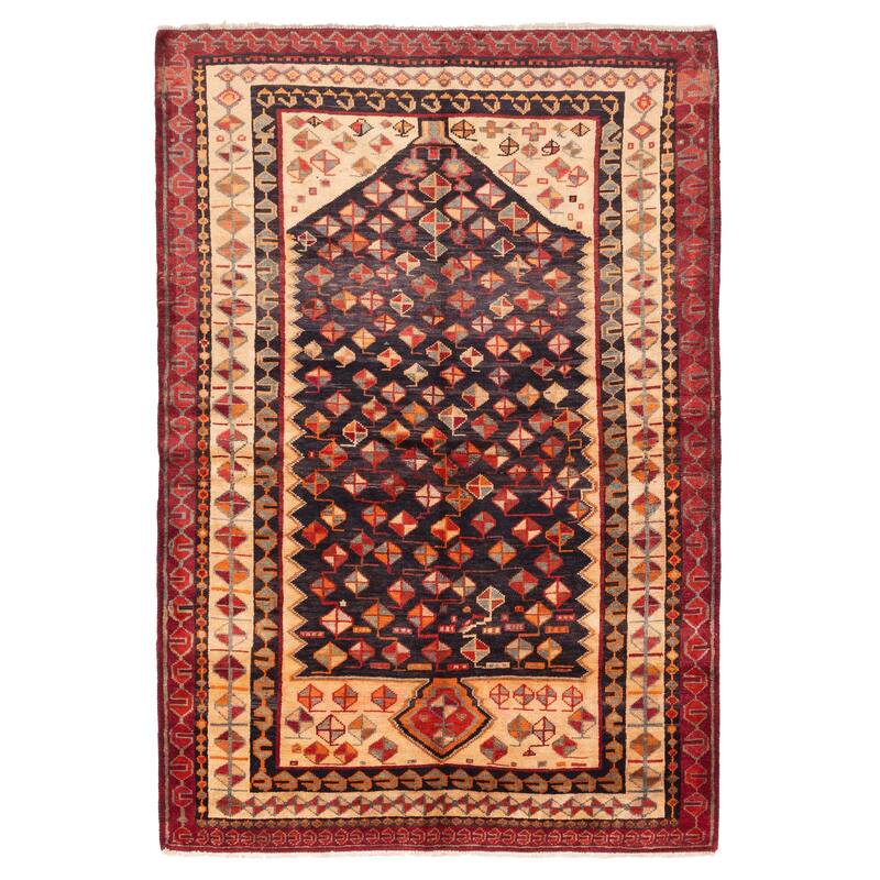 ECARPETGALLERY Hand-knotted Melis Vintage Black, Red Wool Rug - 5'10 x 8'7