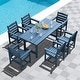preview thumbnail 74 of 82, 7-Piece HDPE Outdoor Dining Table Sets with Umbrella Hole - 1-Table 6-Chairs
