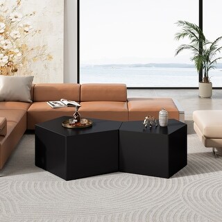 Modern Nesting Coffee Table and Side Table Set of 2 - Bed Bath & Beyond ...