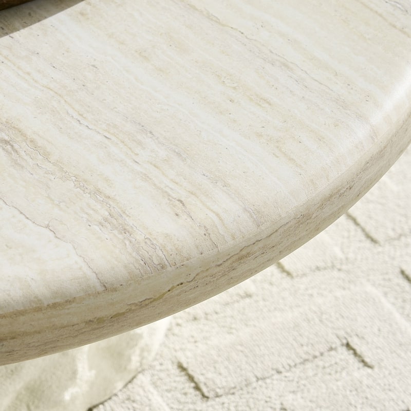 35.04'' Modern Fiberglass Round Coffee Table