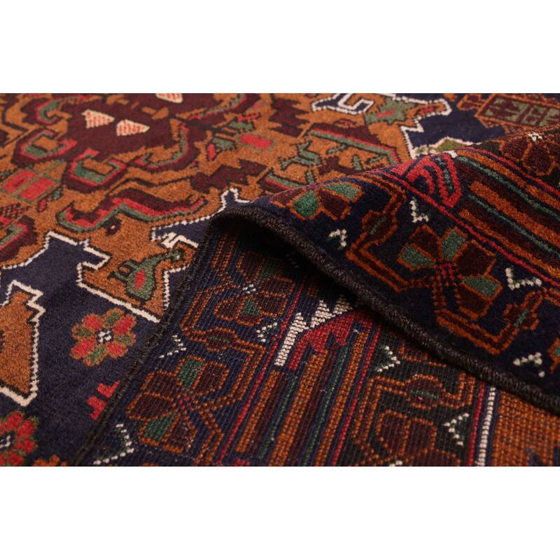 ECARPETGALLERY Hand-knotted Teimani Brown, Dark Navy Wool Rug - 3'9 x 7'0