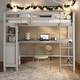 preview thumbnail 18 of 45, Twin Size Wooden Loft Bed With Drawers And Desk,Shelves,Solid Construction Grey