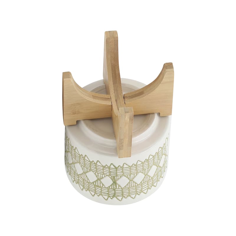 Sagebrook Home Abstract Ceramic Planter on Stand Indoor/Outdoor