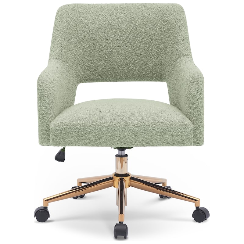 Boucle Upholstered Office/ Desk Chair - Swivel/ Adjustable Height (Set of 2)