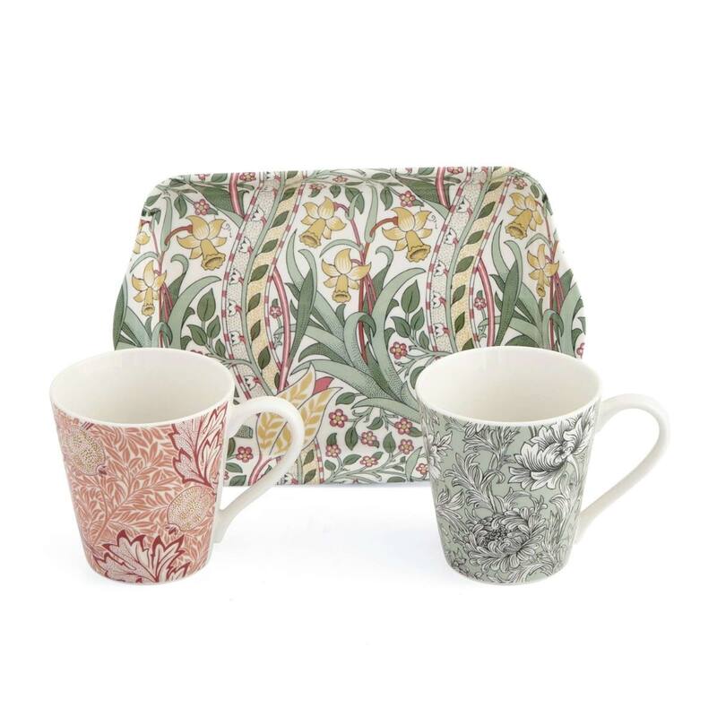 Portmeirion Morris & Co Mug & Tray Set - 3 Piece - Multicolor