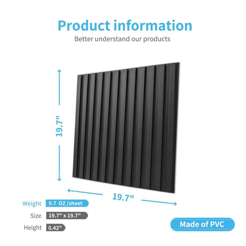 Art3d 3D Decorative Wall Panels,PVC Fluted Textured Panels,32sq.ft