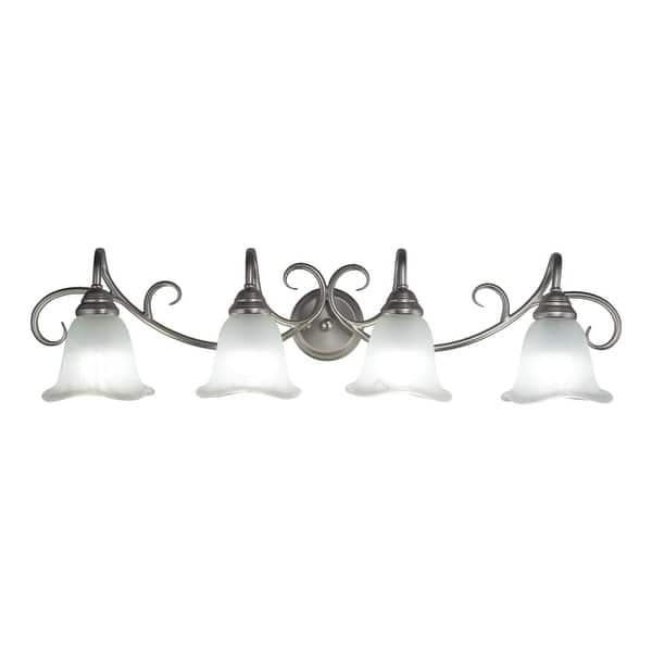 slide 2 of 3, Vaxcel Lighting Bella 4 Light Bathroom Vanity Light - 37.5 Inches Wide Brushed Nickel