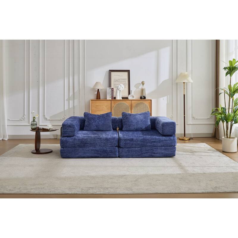 Compression Sofa,Convertible Floor Sofa Bed with Fixed-Shape Frame