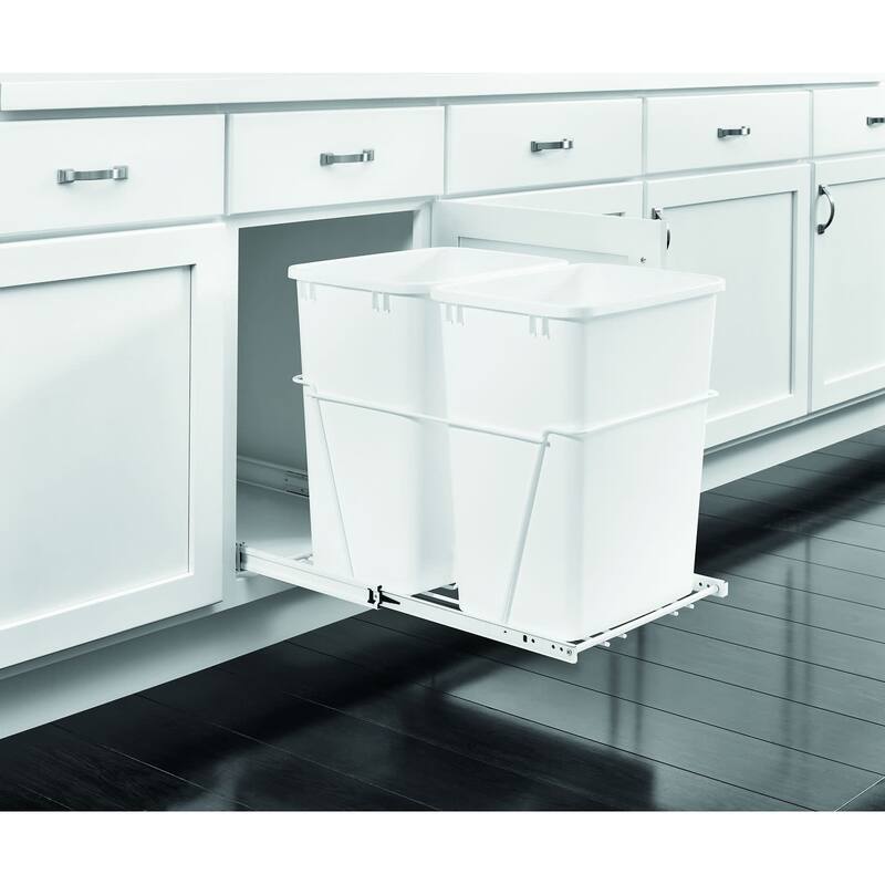 Rev-A-Shelf RV Series Bottom Mount Double Bin Trash Can with