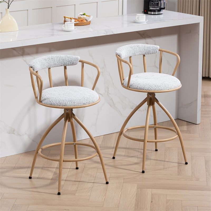 Set of 2 26" Swivel Counter Height Modern Bar Stools