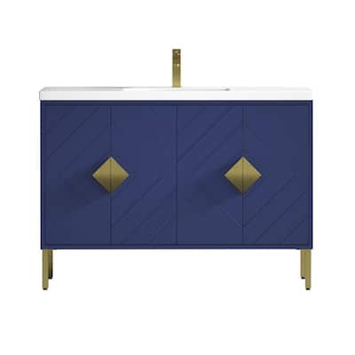 48" Tennant Brand Modern Style Navy Blue Eileen Bathroom Sink Vanity