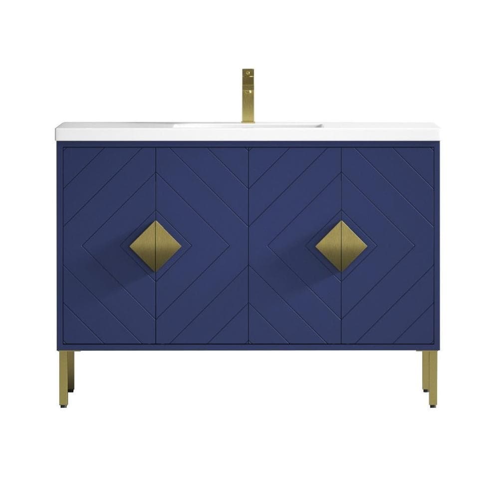 48" Tennant Brand Modern Style Navy Blue Eileen Bathroom Sink Vanity