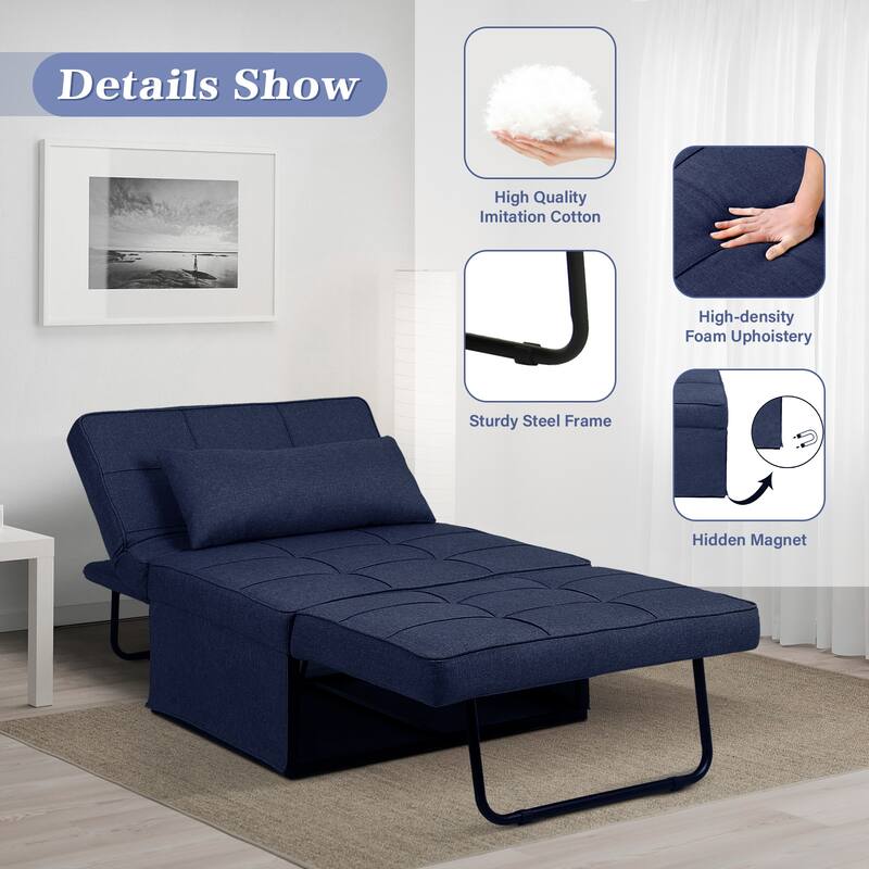 Zenova 4-1 Adjustable Sleeper Sofa Chair with Ottoman, Sofa Bed ,Couch Bed