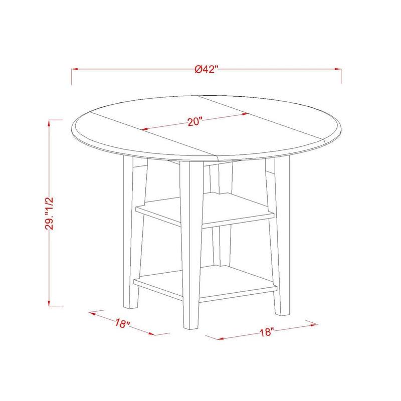 East West Furniture Kitchen Set Consists of a Round Dining Table and Chairs, Linen White (Pieces Options)