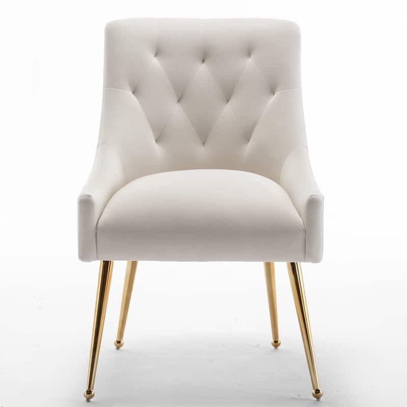 Modern Glam Velvet Dining Chair Set of 8 for Dining Room, Tufted Vanity Chair for Living Room (no table)