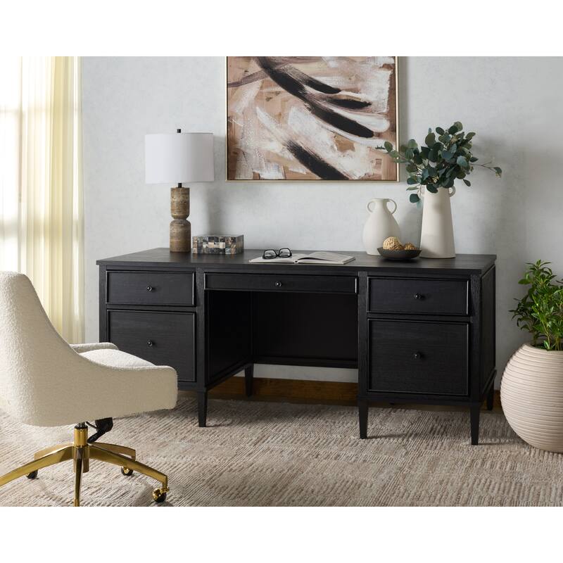 SAFAVIEH Couture Ariella 5-Drawer Storage Desk - Black
