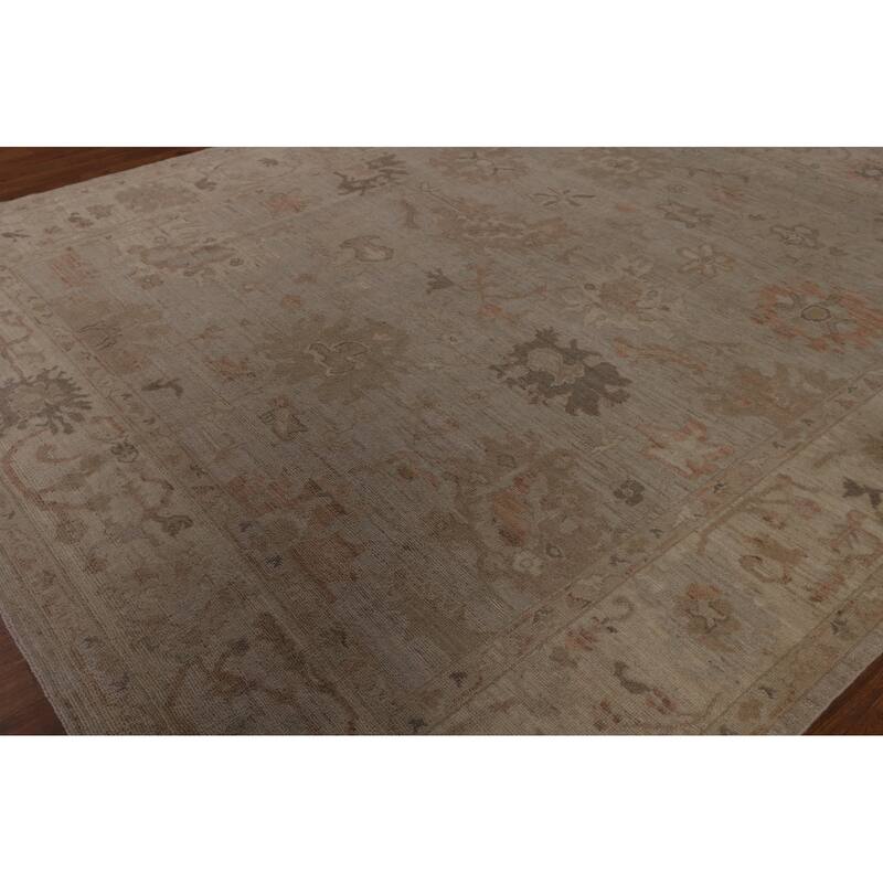 Earth Tone Oushak Vegetable Dye Area Rug Hand-Knotted Wool Carpet - 8'4"x 10'0"